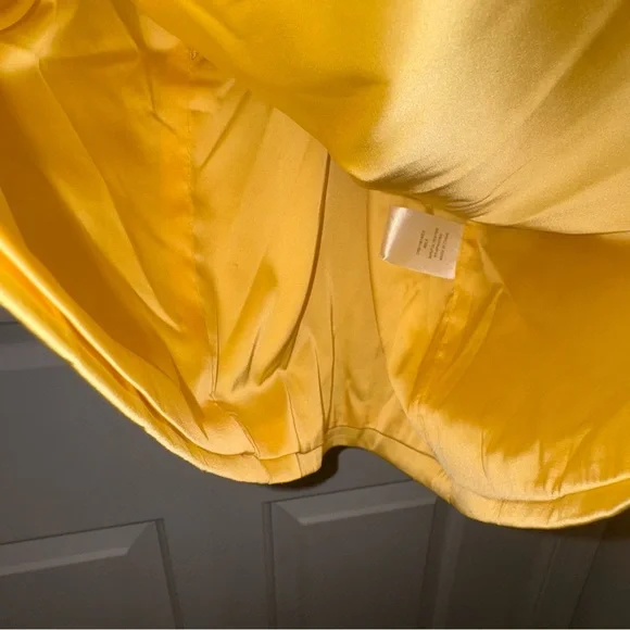 Meshki Tasia Tie Front Satin Mini Dress in Lemon yellow S NWT - Picture 8 of 16